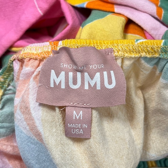 Show Me Your Mumu Tropical Smocked Criss Cross Back Mini Dress M - Picture 6 of 8